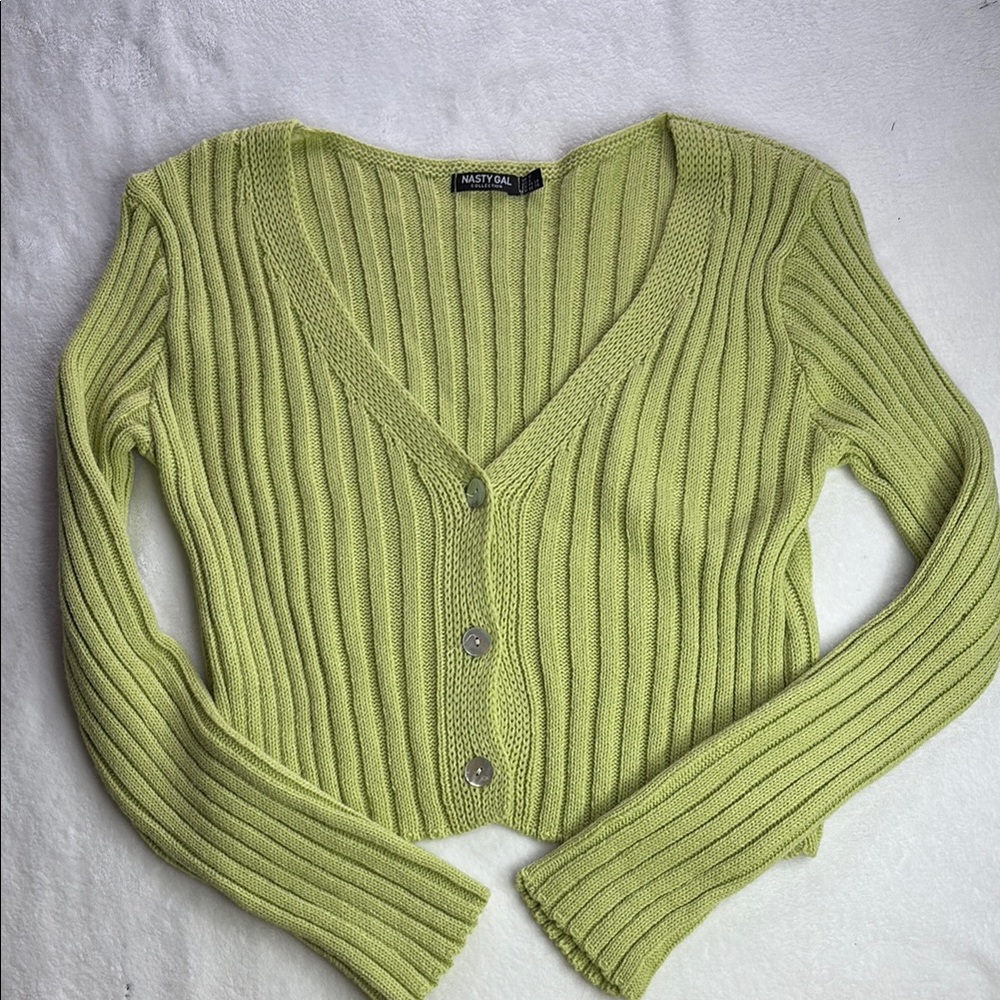 Nasty Gal Women's Green Ribbed Sweater